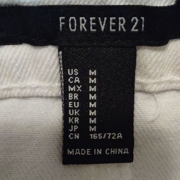 New Forever‎ 21 white denim button-up jean skirt size medium excellent condition - Picture 3 of 5
